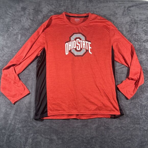 Ohio State Varsity Auth Apparel Long Sleeve Tee Men’s XXL Red Black Running OSU - Picture 1 of 8